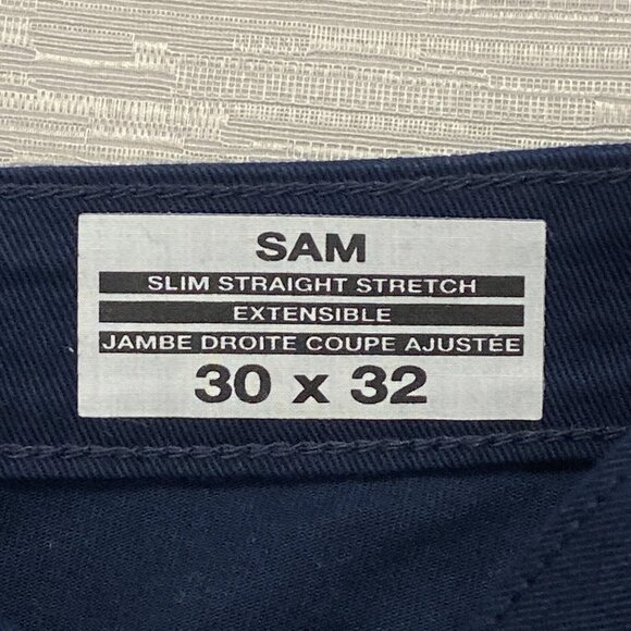 Buffalo David Bitton SAM Jeans Mens 30 x 32 Navy Blue Denim Slim Fit Straight - Picture 8 of 14